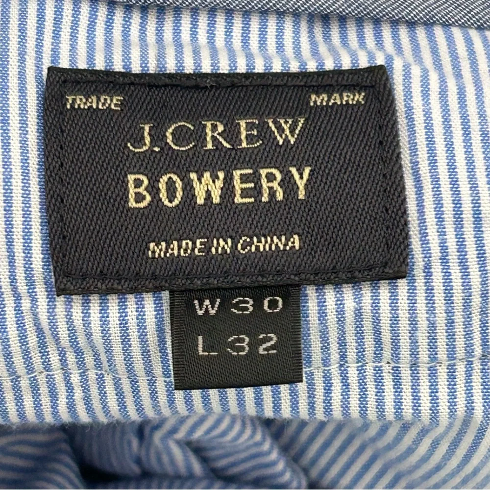 J Crew Bowery Slim Pants Mens Actual Size‎ 30x30 Blue Linen Blend Dress Slacks